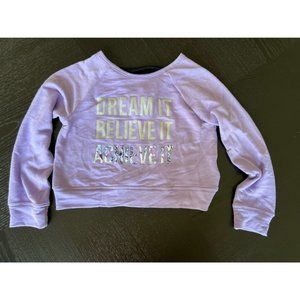 Girls Purple Ideology Long Sleeve Shirt Dream Believe Achieve It Sz 4T